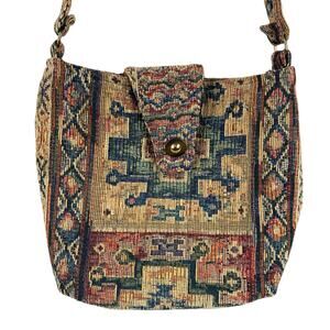 Vintage Orvis Tapestry Purse Bag Crossbody USA Made Boho